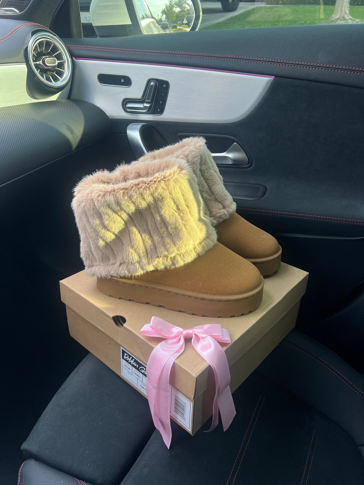 Camel Short Platform Fold Over Boots
