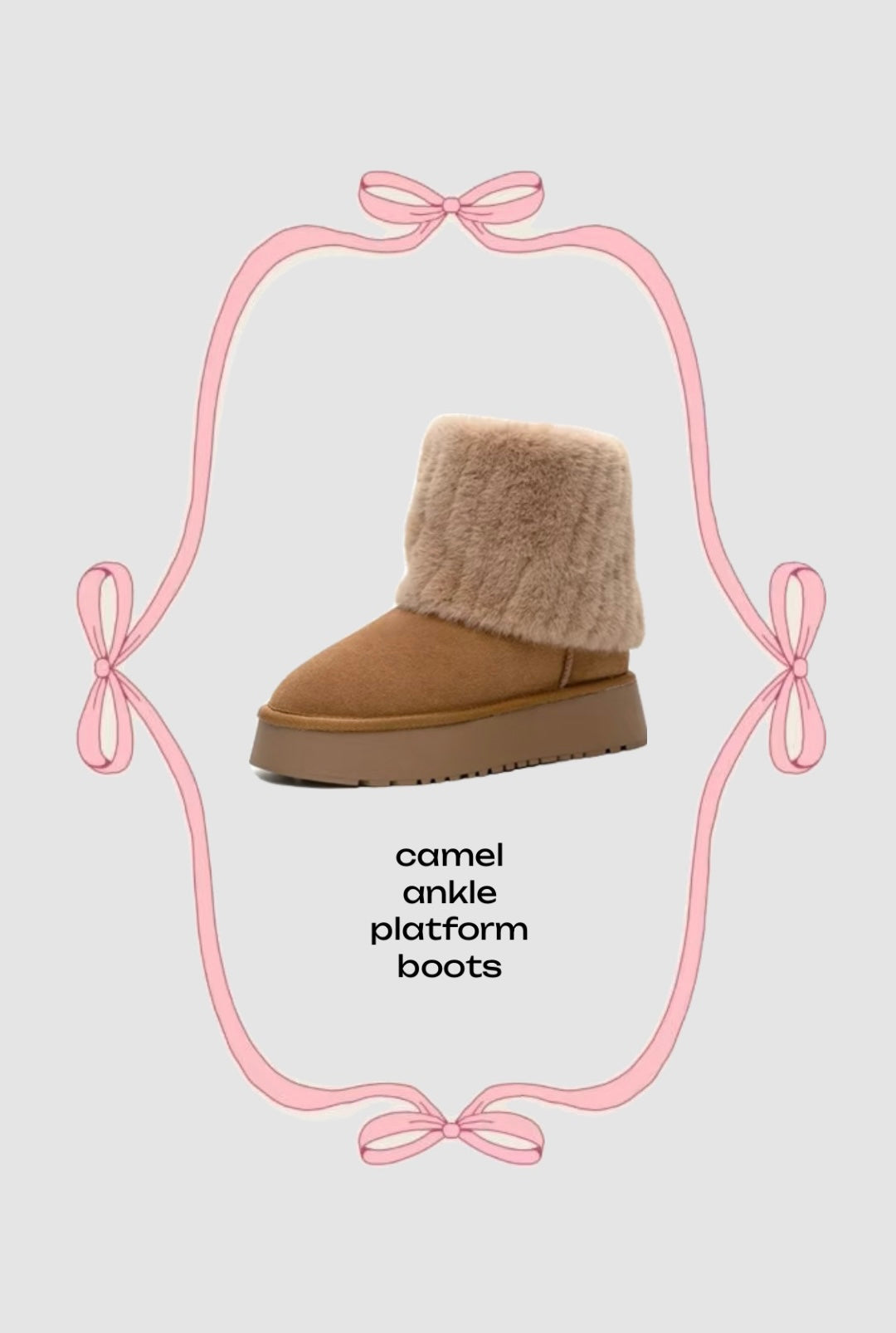 Camel Short Platform Fold Over Boots