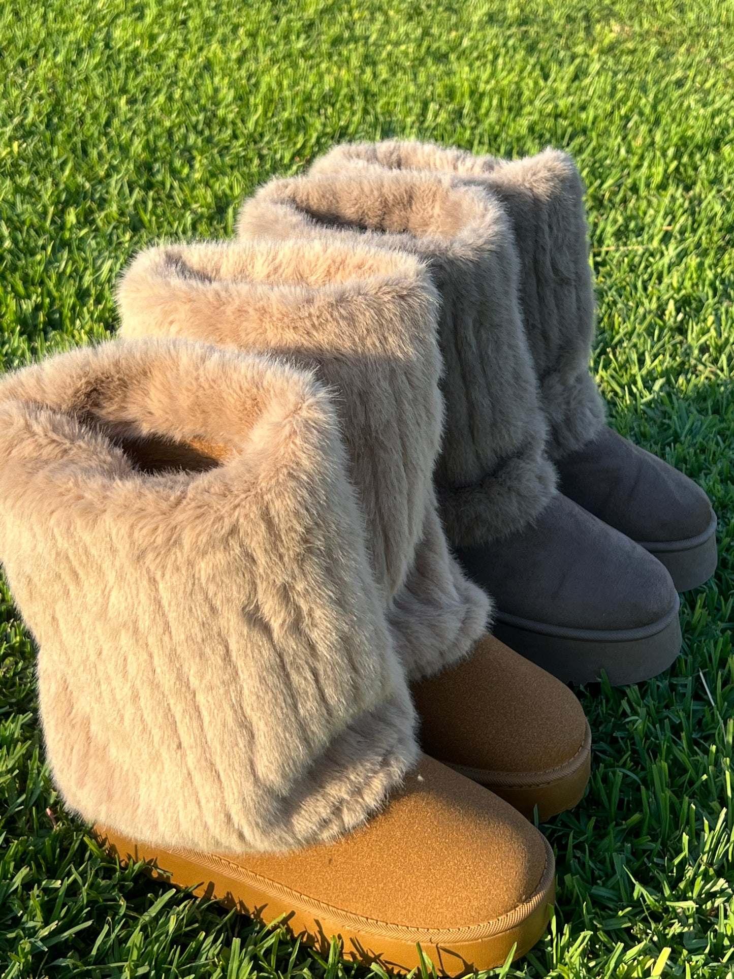 Platform Tall Faux Sherpa Fold Over Fur Boots