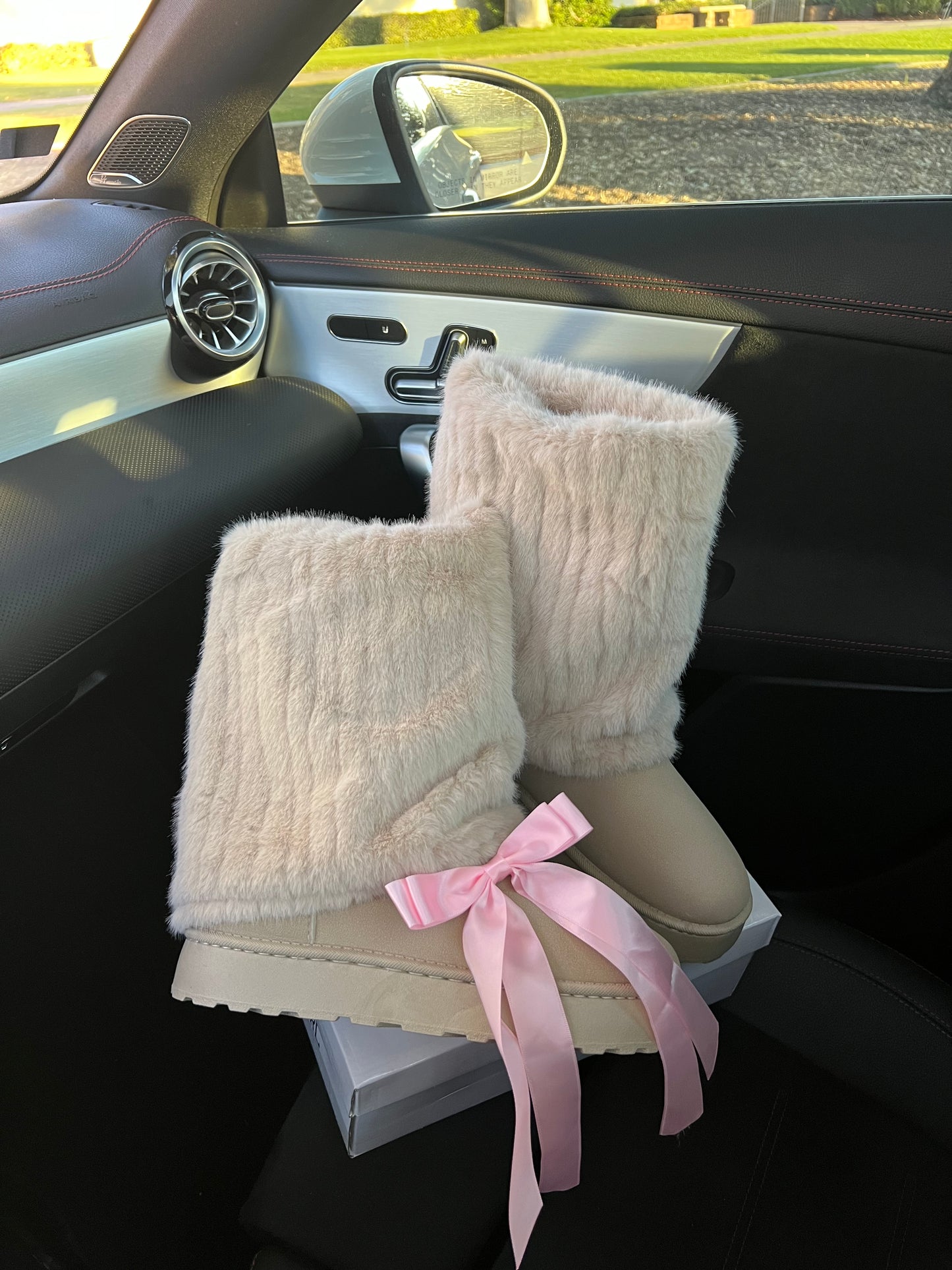 Platform Tall Faux Sherpa Fold Over Fur Boots