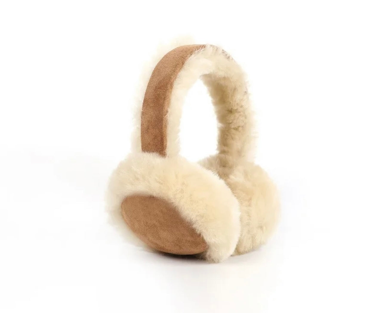 Brown Furry Faux Fur Suede Adjustable Ear Muffs