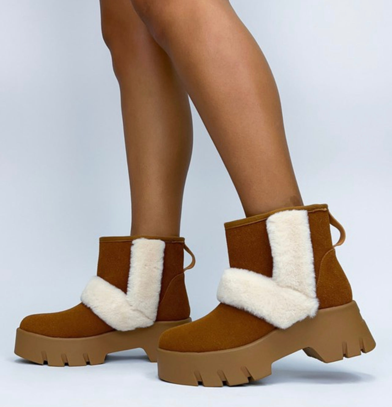 Chunky Brown Platform Boots